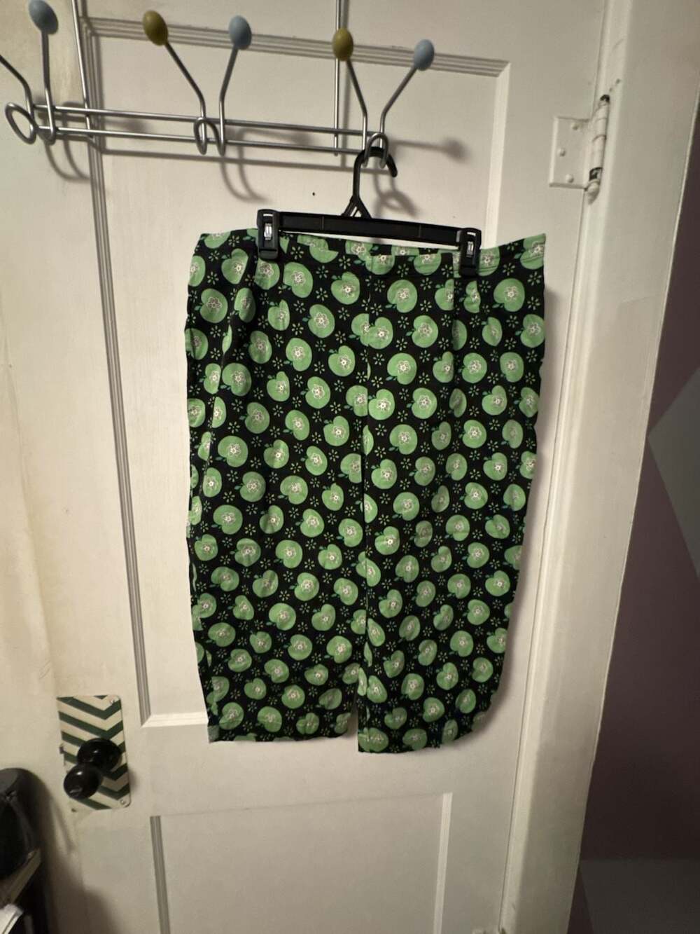 Westbound Apple Print Pants Size 18W Black Green